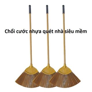 Chổi cước nhựa quét nhà siêu mềm và Cây Lau Mặt Kính Có Nút Kéo Vắt Nước