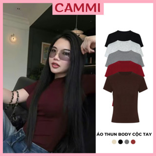 Áo thun trơn cổ tròn chất thun ôm body phong cách basic HA36