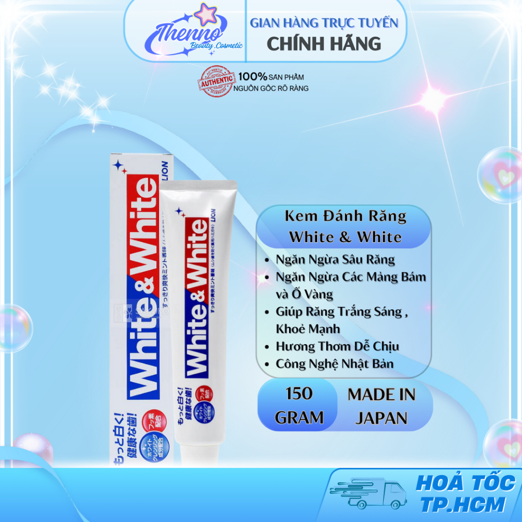 Kem Đánh Răng White & White Lion 150g - Nhật
