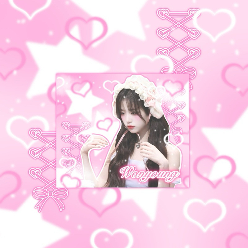 sticker niêm phong wonyoung, idol kpop xinh xắn