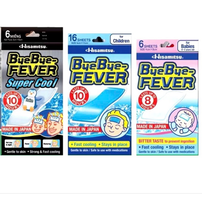 Bye Bye Fever - Dán hạ sôt Hisamitsu-Sản xuất tại Nhật Bản- Gói 2 miếng