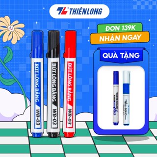 Hộp 10 Bút lông bảng WB-03 Thiên Long - Bút viết bảng trắng, đầu bút marker êm trơn, mực dễ xóa sạch, không hại da tay