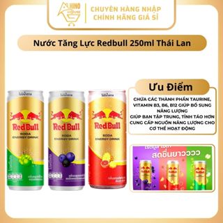 Lốc 6 Lon Nước Tăng Lực Redbull 250ml Thái Lan Hương Vị Thơm Ngon - Hinohouse