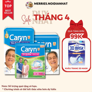 Tã dán quần đệm lót người già Caryn M L XL Lõi bông cao cấp thấm hút mỏng nhẹ, cho bề mặt luôn khô thoáng