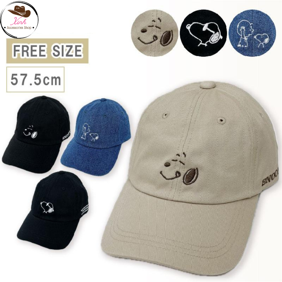 Mũ SNOOPY PEANUTS Unisex Dễ Thương Hoạt Hình, Chuẩn Form, Mũ - Xinh Accessories Shop