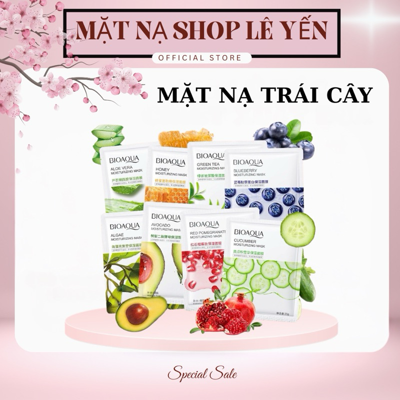 🩸[Combo 100m]Mix Đủ Loại Mặt Nạ Giấy Bioaqua Hương Trái Cây Tự Nhiên Cao Cấp - Dưỡng Da Sáng Mịn