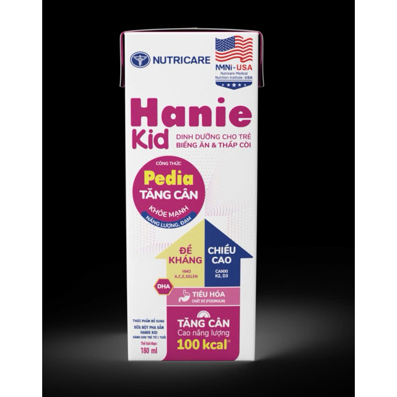 Lốc 4 Hộp Sữa nước HANIE KID 180ml
