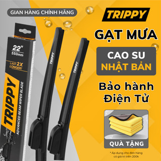 Gạt mưa ô tô chính hãng TRIPPY, Cao su Nhật Bản nhập khẩu, Gạt mưa Kính Lái cao cấp, Bảo hành điện tử Gạt sạch êm