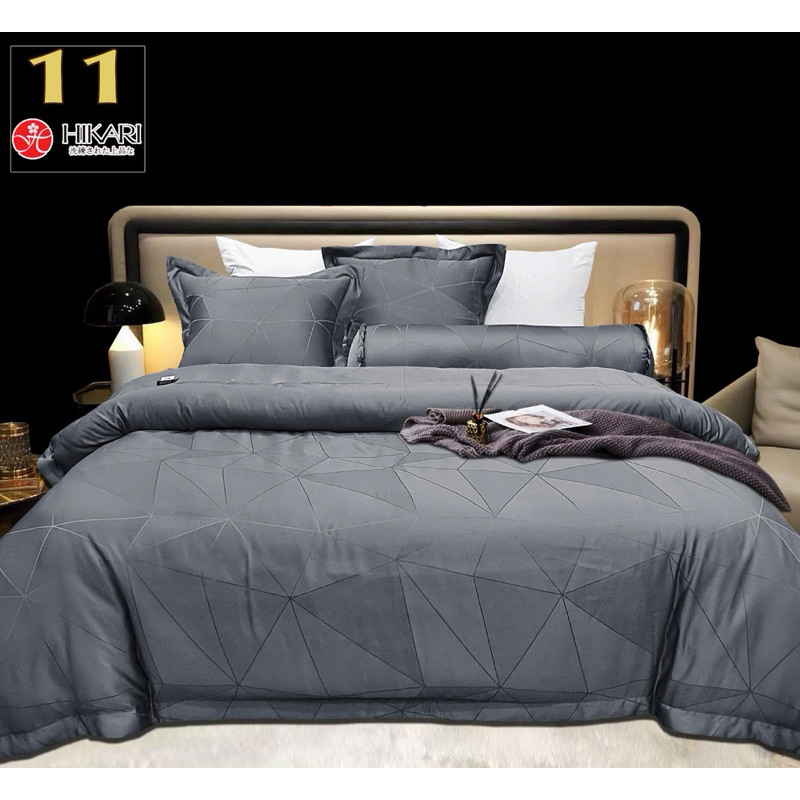 Set Chăn Ga Gối Lụa Gấm Hikari Trần Bông Cao Cấp  ( set 5 món)