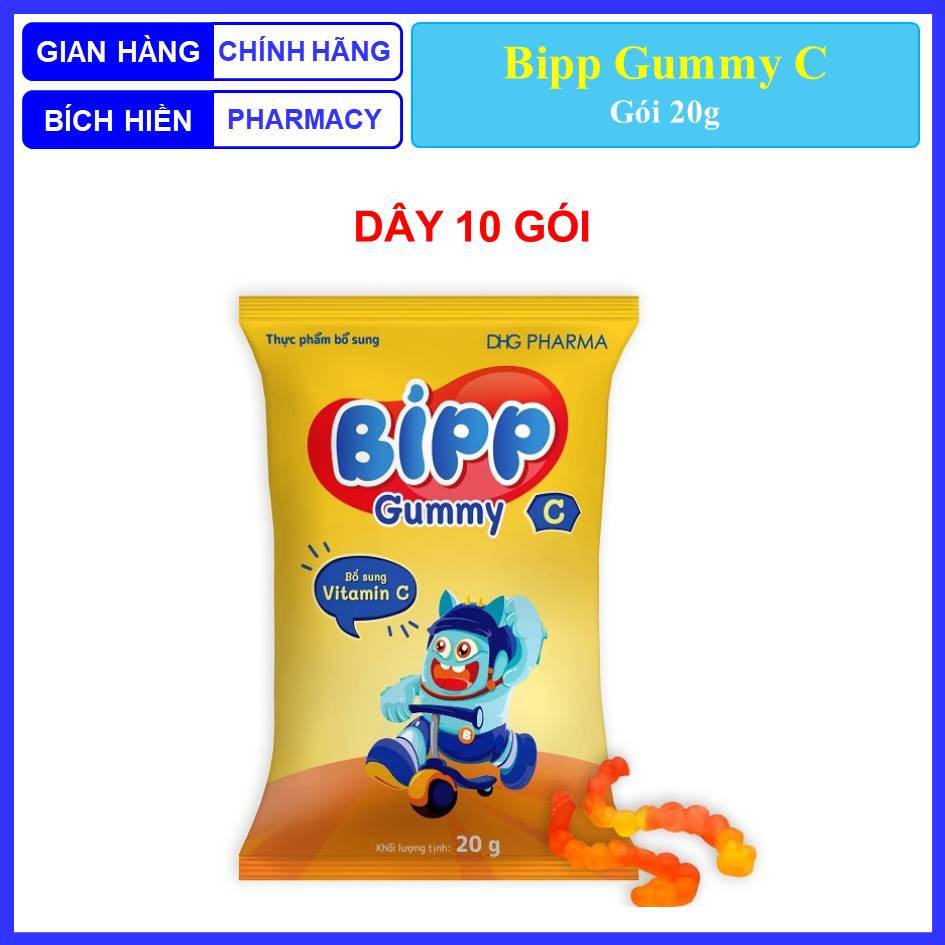 Bipp C Gummy DHG dây 10 túi kẹo dẻo con sâu