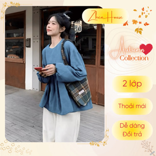 Áo Thu Đông BabyDoll Bèo Tay Bồng Chất Nhung Tăm Dày Dặn 2 Lớp - AK02