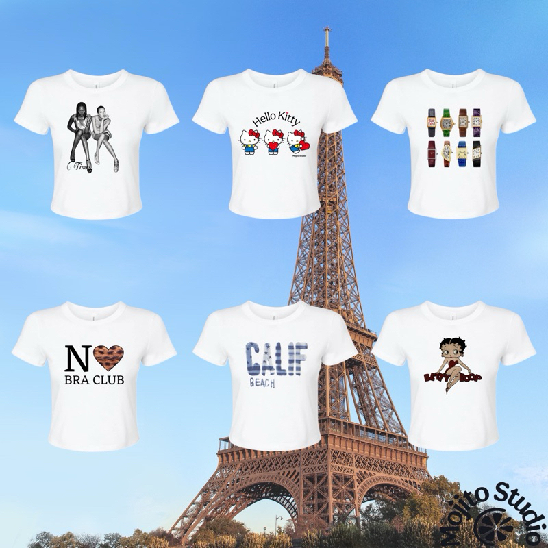 Áo Thun Nữ Babytee SUMMER COLLECTION Màu Trắng Cotton Mềm Mịn Vintage Phong Cách Mỹ -  MOJITO STUDIO