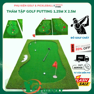 THẢM GOLF PUTTING CAO CẤP 2.5M x 1.25M – TẬP PUTTING HIỆU QUẢ NGAY TẠI NHÀ ( TẶNG 5 BÓNG + 2 HỐ CỜ)