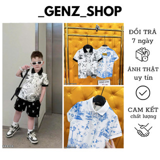 Áo Polo Nam Lờ Vê Hoạ Tiết Loang Siêu Đẹp - Áo Polo Cộc Tay Chất Vải Cotton Mềm Mịn Thoáng Mát Cho Bé