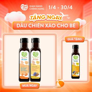 Combo 2 chai dầu cá hồi Na Uy và dầu hạt lanh hữu cơ ép lạnh Mămmy bổ não cho bé ăn dặm giàu omega 3, dha, chai 100ml