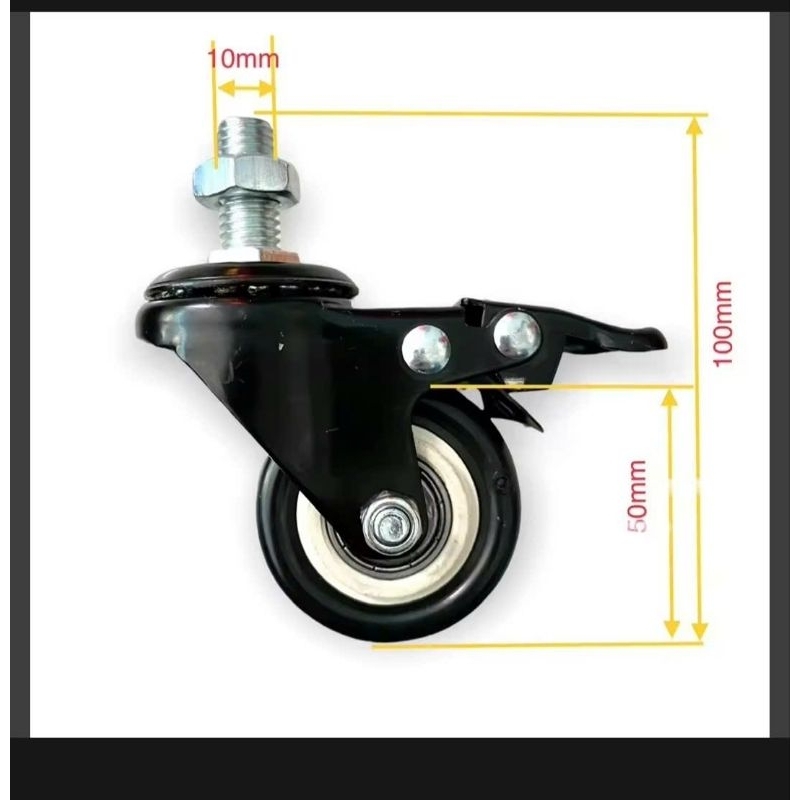 Bánh xe chân bàn gen 10, gen 12. Bộ 4 bánh kèm ốc(bulong)