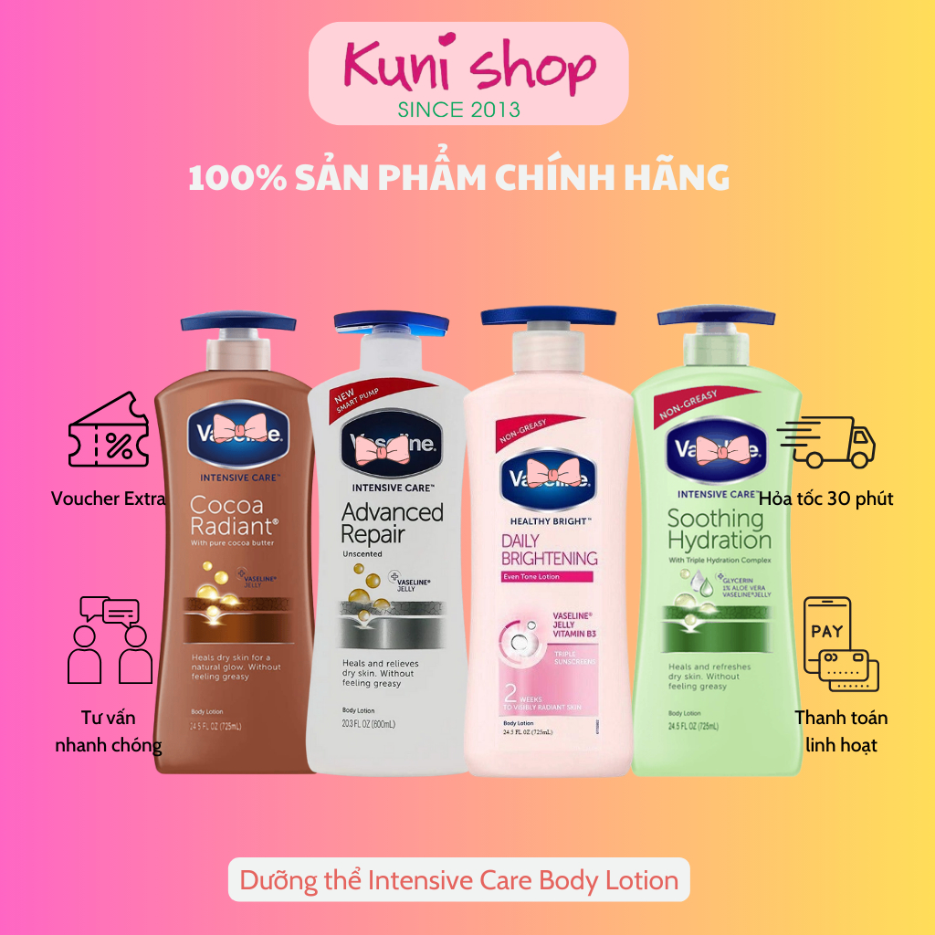 Sữa dưỡng thể Vaseline Intensive care body lotion