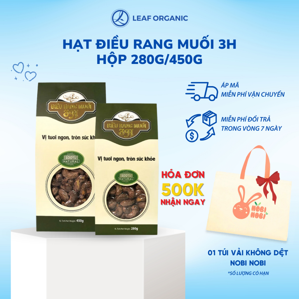 Hạt điều rang muối 3H 280g/450g