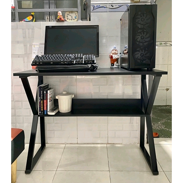 Bàn Làm Việc BKKL Chân Chữ K Kệ Lửng - Chân Sắt, Mặt Gỗ MDF -Nhiều Kích Thước, Full Phụ Kiện Lắp Ráp | BigBuy360 - bigbuy360.vn