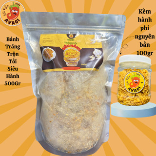 Set Bánh Tráng Muối Siêu Tỏi, Siêu Hành Phi đậm vị thơm ngon nhà Ăn Vặt AVAGI Thức Ăn Nhẹ Khô Food Snack Ăn Vặt