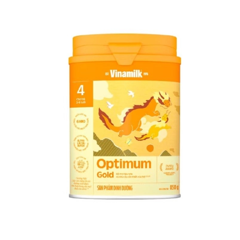 (Mẫu mới) Sữa bột Vinamilk Optimum Gold 4 850g( 2 đến 6 tuổi)