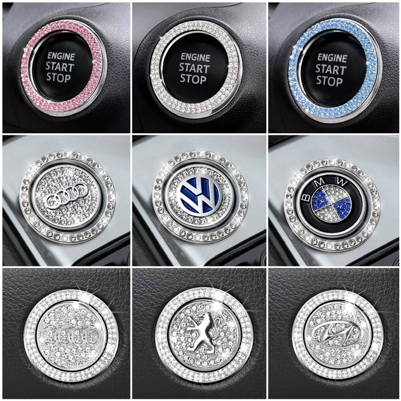 Nút Start Stop Ô Tô Đính Đá Trang Trí Nút Khởi Động Xe