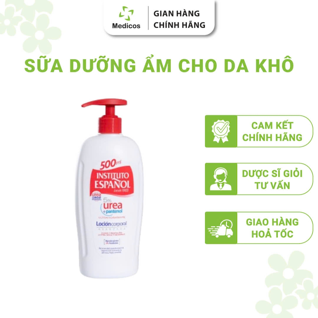 Sữa Dưỡng Ẩm Instituto Espanol Urea Lotion 5% Urea + Panthenol (500ml) Đặc Biệt Dành Cho Da Khô