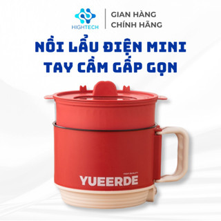 Nồi Lẩu Điện Mini Đa Năng HT-GD11 Tay Cầm Gấp Gọn, Lồng Nồi Chống Dính, Công Suất 450W, Nấu Cháo/Chiên/Xào  – HIGHTECH