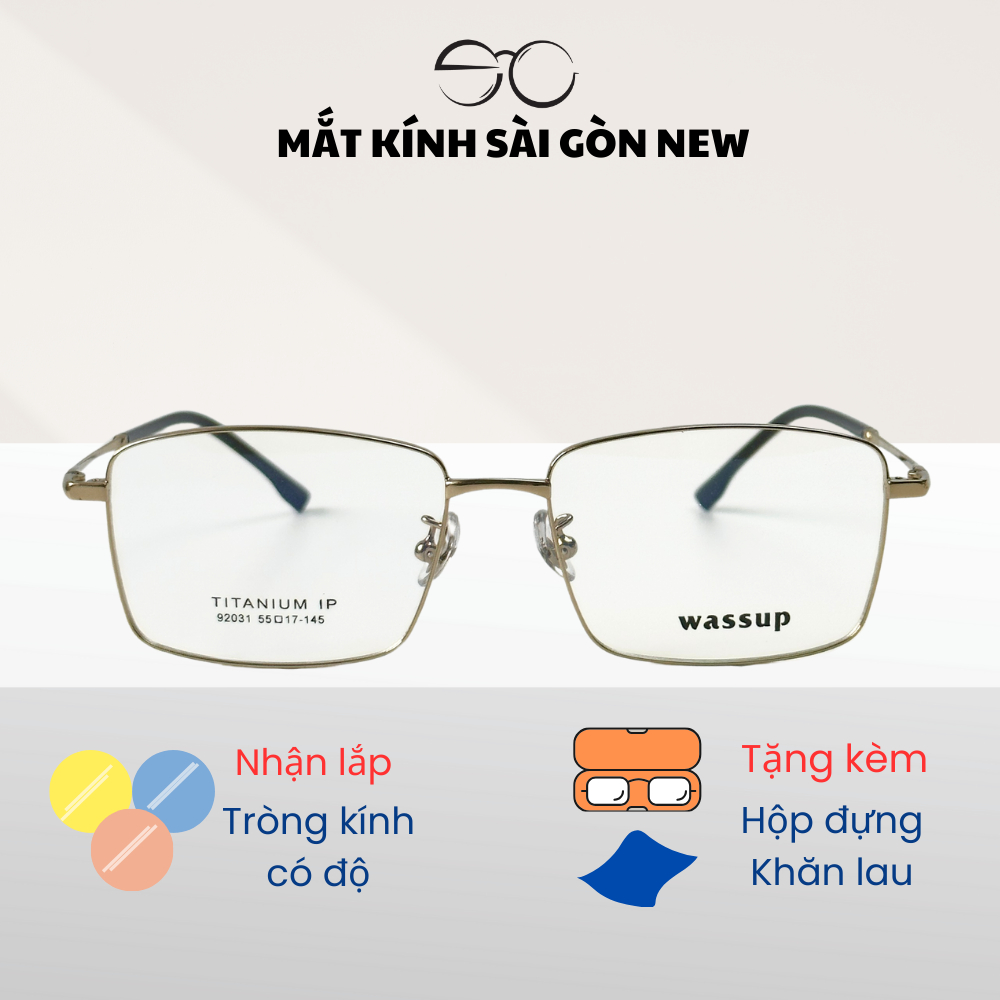 Gọng kính Titanium Vuông Viền mảnh Không rỉ sét Nam Nữ Unisex SGNew 92031