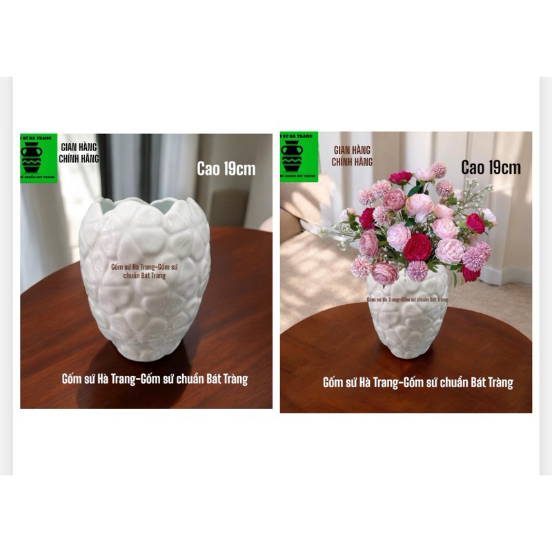 Lọ hoa 3 D gốm sứ Bát Tràng