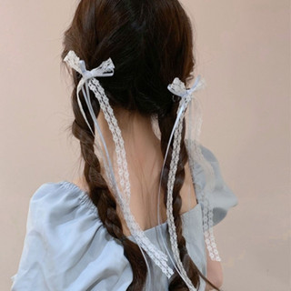 Kẹp Càng Cua Ruy Băng Ren Lụa Phong Cách Lolita Đáng Yêu, Kẹp Tóc Mái Màu Sắc Pastel by.Lisa