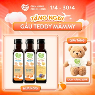 SET 2 dầu cá hồi, 1 dầu hạt lanh ăn dặm bổ não Mămmy giàu DHA,Omega-3 cho bé từ 6 tháng (100ml/chai)
