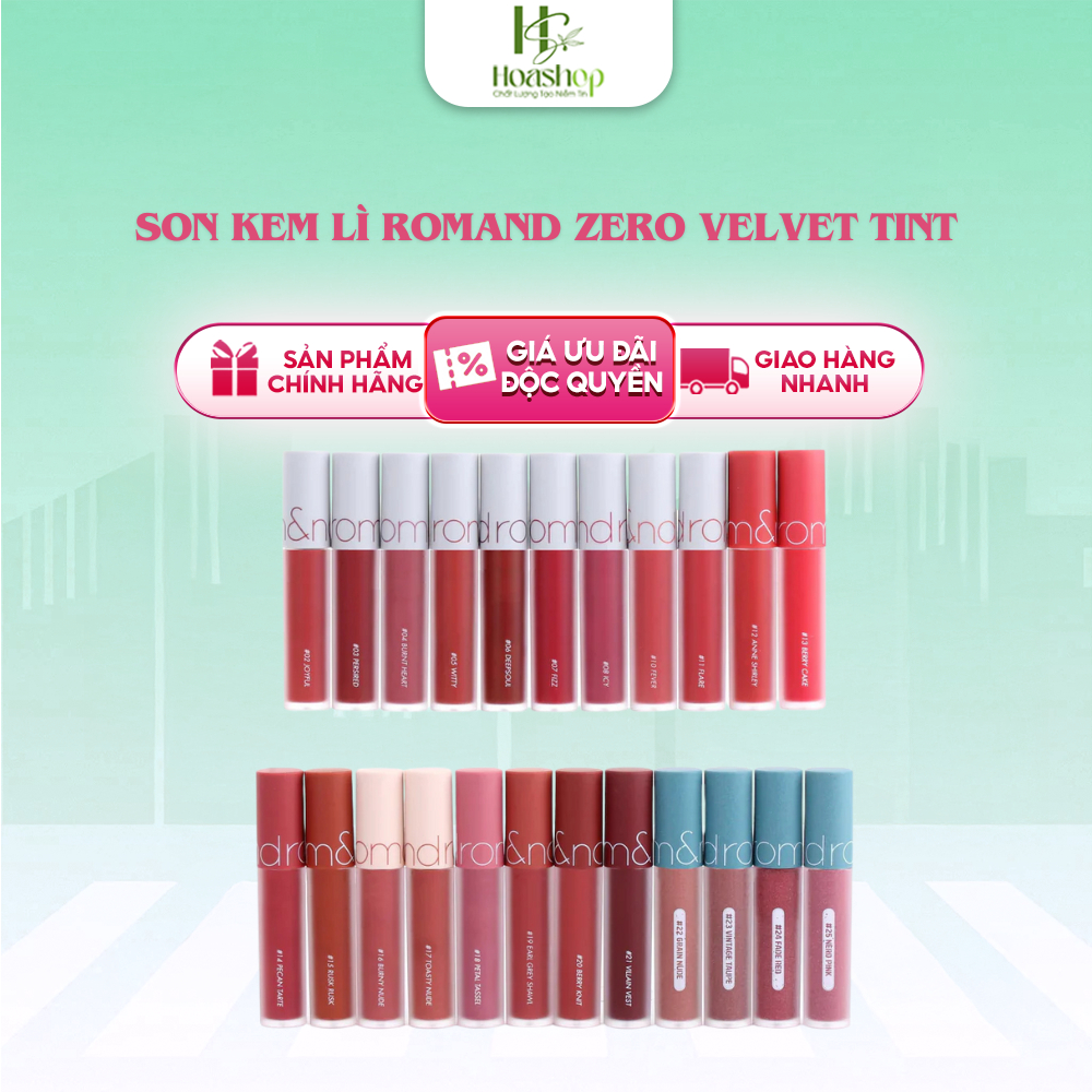 Son Kem Lì Romand Zero Velvet Tint