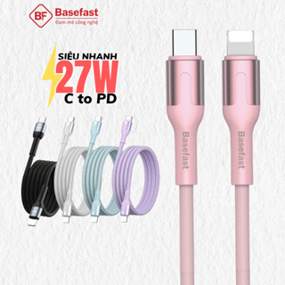 Dây sạc nhanh 20W Basefast cáp sạc 27W bện dù siêu bền dùng cho Phone xs xr 11 12 13 14 pro max