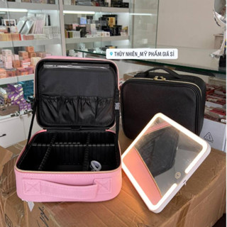 Cốp - Túi Da MiNi Đựng Đồ Trang Điểm Cá Nhân  Kèm Gương + Đèn LED Cảm Ứng 3 chế độ 