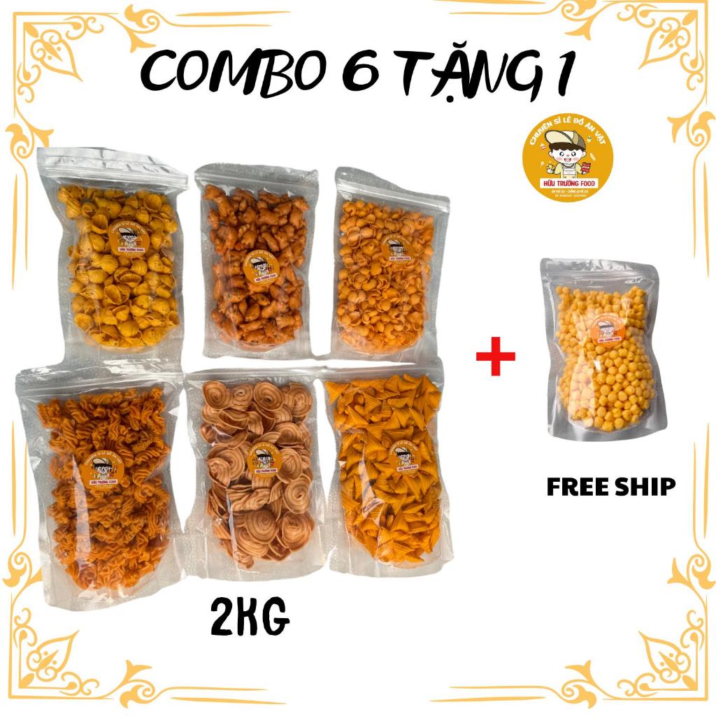 [COMBO 6 TẶNG 1] 6 bịch bim bim snack tuổi thơ + 1 gói bim bim ngô, snack ăn vặt, combo 2kg giá hời,