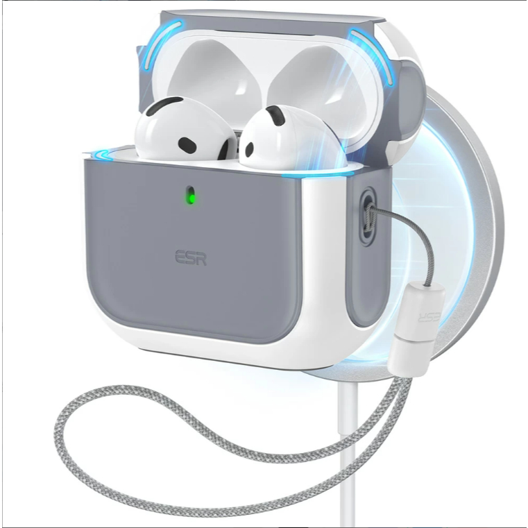 Ốp bảo vệ AirPod 4 ESR Orbit Hybrid Case kèm dây đeo tay, chống sốc, hỗ trợ sạc không dây