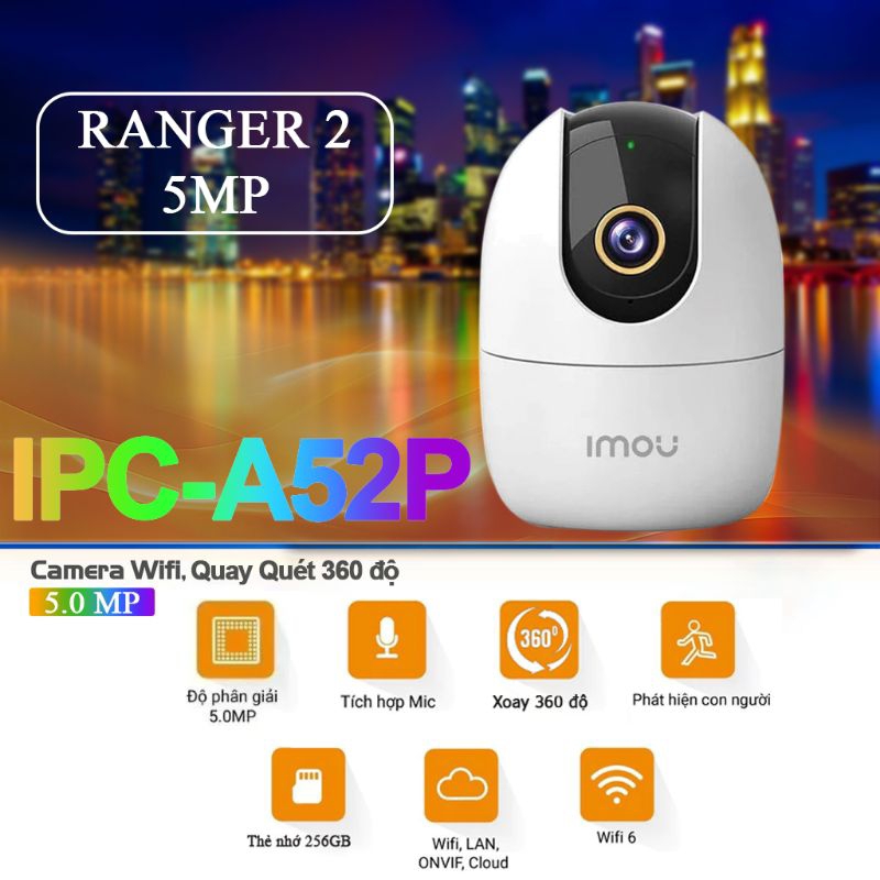 Camera Imou  A32EP A52P 3MP 5MP  Camera IMOU Ranger 2  Xoay 360 Đàm Thoại Hai Chiều - Chính Hãng