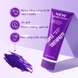 Serum trắng răng tím, kem đánh răng glory smile, làm trắng răng trong 28 ngày, thành phần tự nhiên