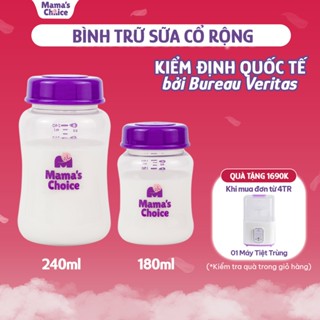 Bình Trữ Sữa Cổ Rộng Mama's Choice 180ml–240ml, Tương Thích Máy Hút Sữa Spectra, Avent, Fatz, Rozabi, Cimilre, BioHealth