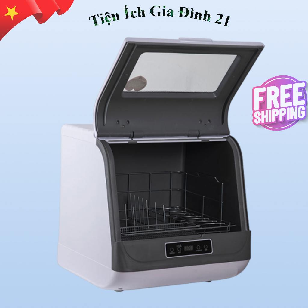 Máy rửa bát mini dùng cho gia đình 3 đến 5 người, hỗ trợ rửa và khử khuẩn bằng nước nóng 70độ, sử dụng tiết kiệm nước