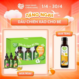 [DẦU CHIÊN XÀO] Combo 3 dầu ăn dặm bổ não 30ml Mămmy, dầu Olive, dầu cá hồi, dầu hạt lanh bổ não cho bé 6 tháng