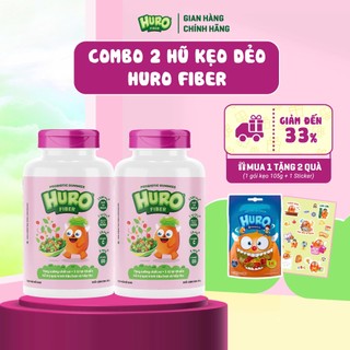  Combo 2 Hủ Kẹo dẻo Vitamin lợi khuẩn hỗ trợ tiêu hóa miễn dịch HURO FIBER Bacillus subtilis HU58 Inulin vitamin D3 
