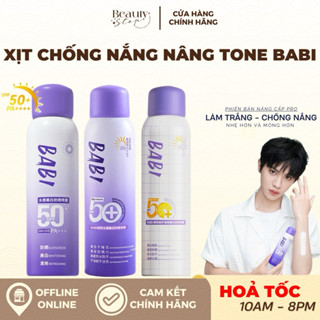 (HOẢ TỐC) Xịt Chống Nắng Nâng Tone Dưỡng Ẩm BABI SPF50 UVA/UVB PA+++ Chống Nước Và Mồ Hôi