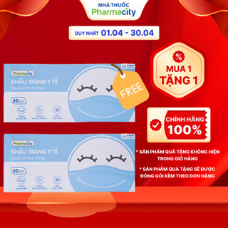 Khẩu trang Pharmacity 3 lớp màu xanh (50 cái/hộp)