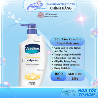 Sữa Tắm Dưỡng Ẩm Trắng Da Vaseline Total Moisture Body Wash Chai 650ml & 1000ml - Hàng Mỹ
