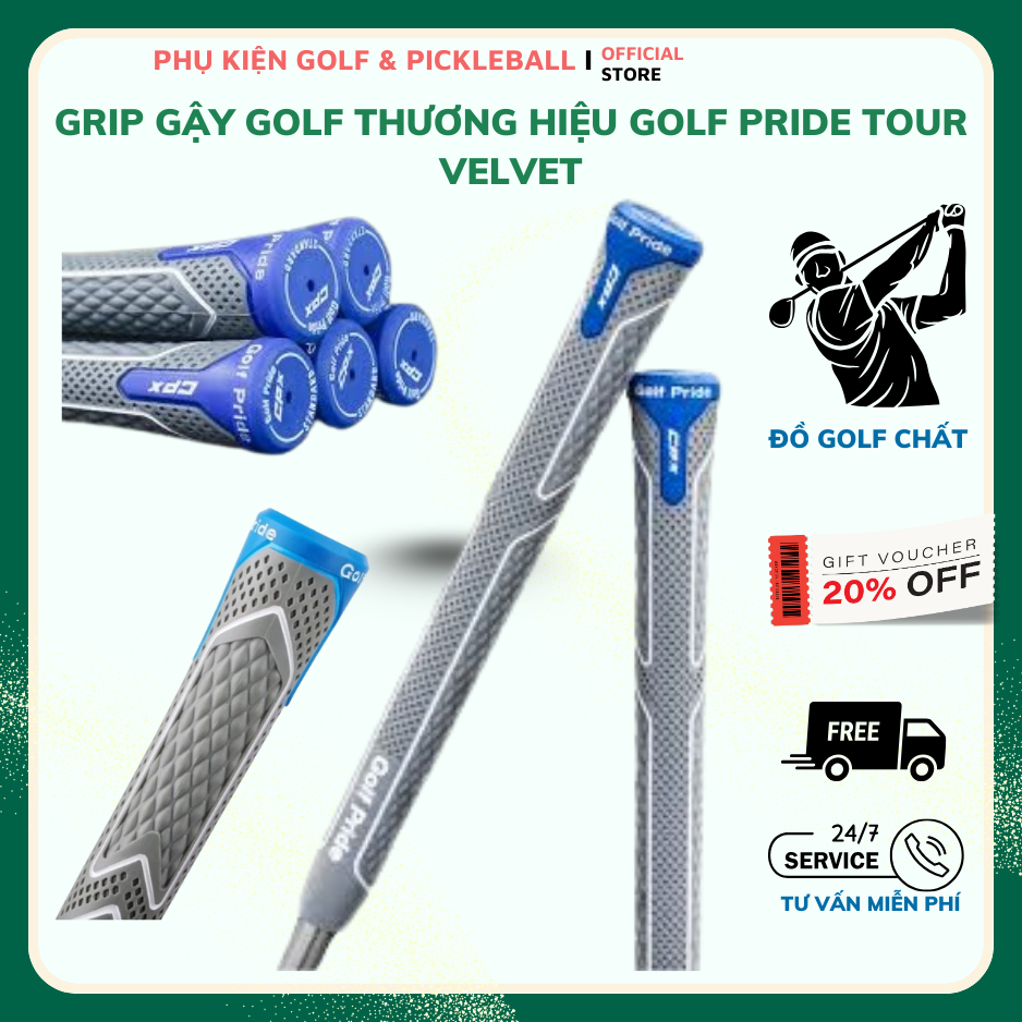 Grip Gậy Golf Golf Pride TOUR VELVET – Cảm Giác Cầm Chắc Chắn, Độ Bám Hoàn Hảo