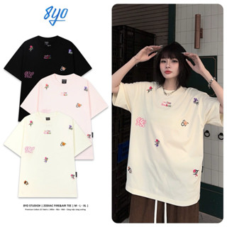 Áo Thun Thêu 8YO "Zodiac Fire&Air" Tee Cotton 100% Unisex Nam Nữ Form Rộng Oversize Local Brand
