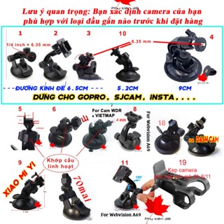 Giá đỡ camera gắn kính ô tô dùng cho camera hành trình Xiaomi Yi, 70mai, Yi Dash cam, GoPro, Sjcam, thiết bị GPS