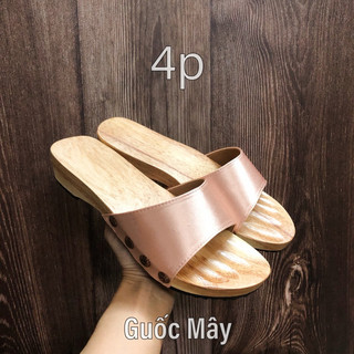 Guốc Gỗ Mộc Truyền Thống Quai Lụa